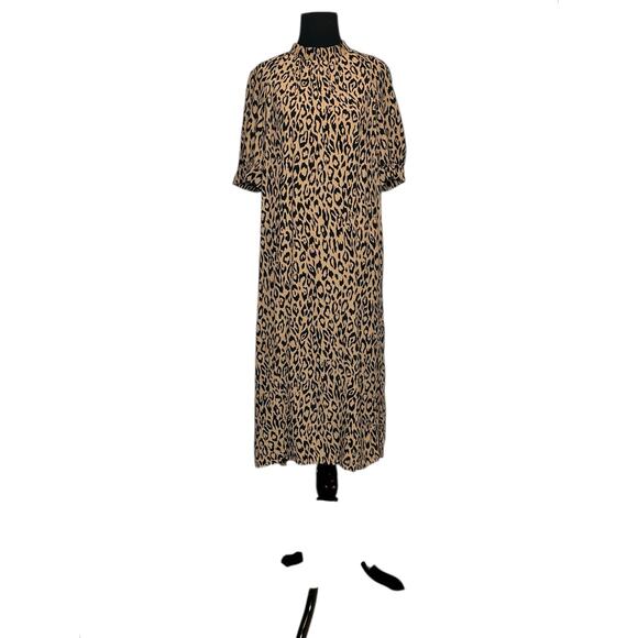 Anthropologie Leopard Print Short Sleeves Midi Dress size XS - Picture 11 of 16